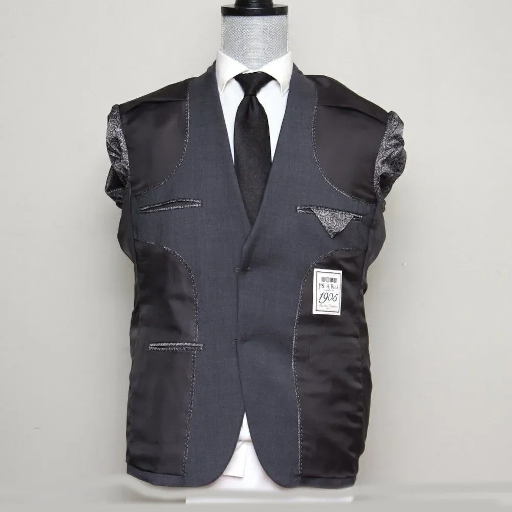 Jos A Bank 1905 Men's Jacket Blazer Sportcoat Dark Grey Size‎ 40S D060369